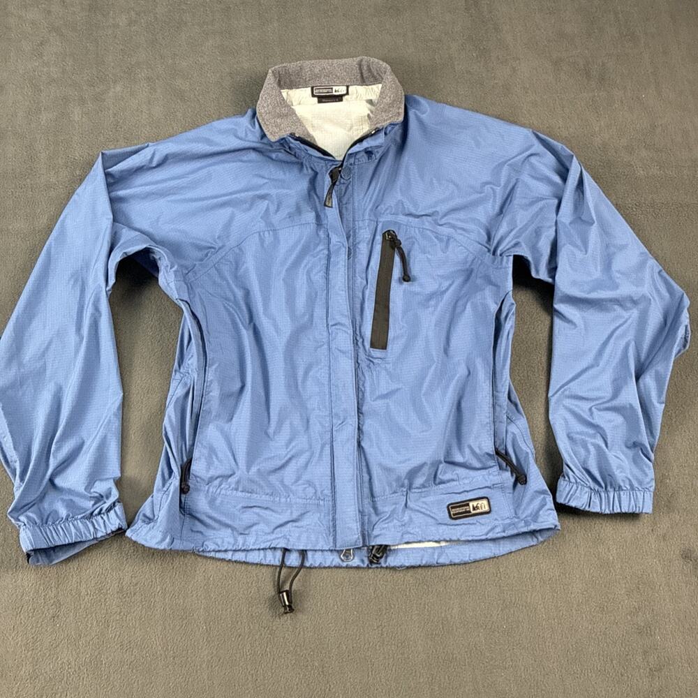 REI Jacket Women’s Size Small E1 Elements Full Zip Pockets Hooded Nylon Rain